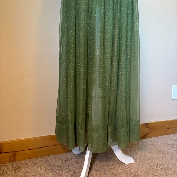 Free People Intimately Women's Large Can't Stop Won't Stop Green Mesh Slip Dress - Picture 4 of 13